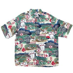 Reyn Spooner Boston Red Sox Shirt Medium Hawaiian Baseball MLB Short Sleeve